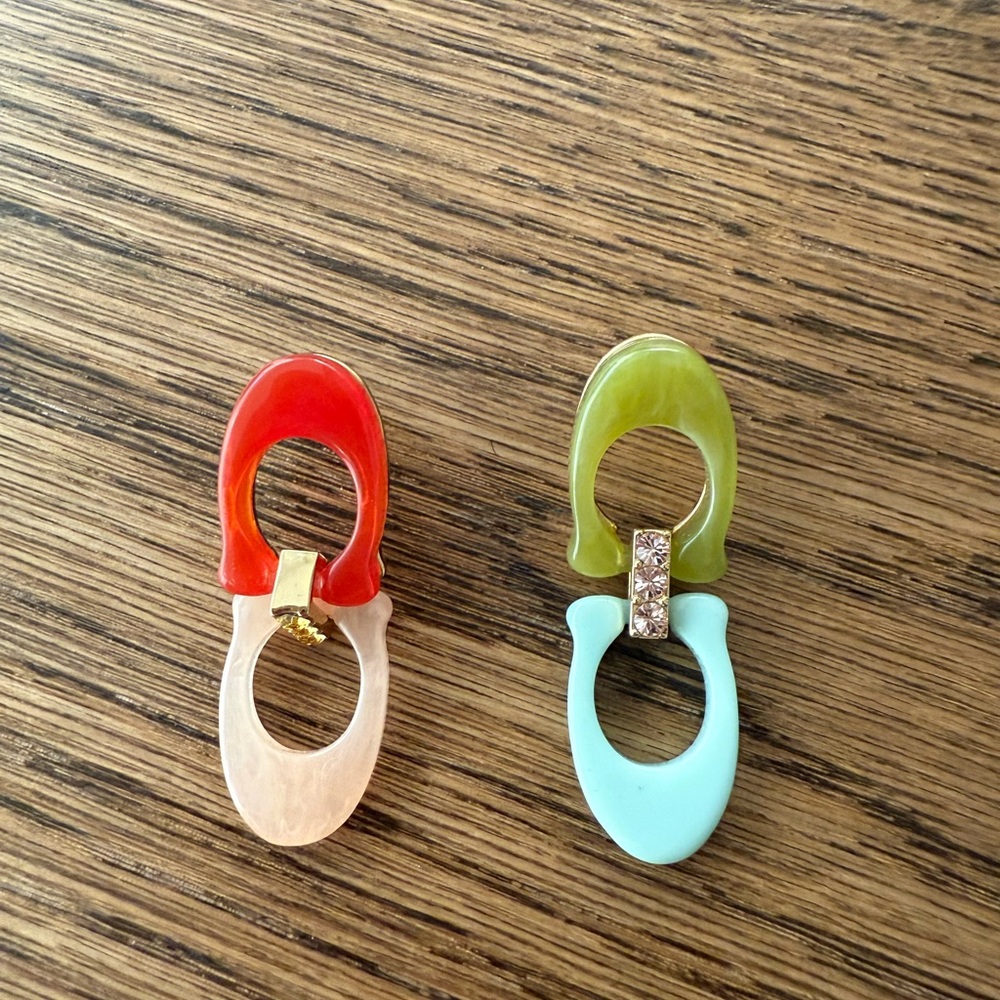 Coach Red and Green Earrings
